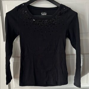 Justice Black Sequin Kids Jersey